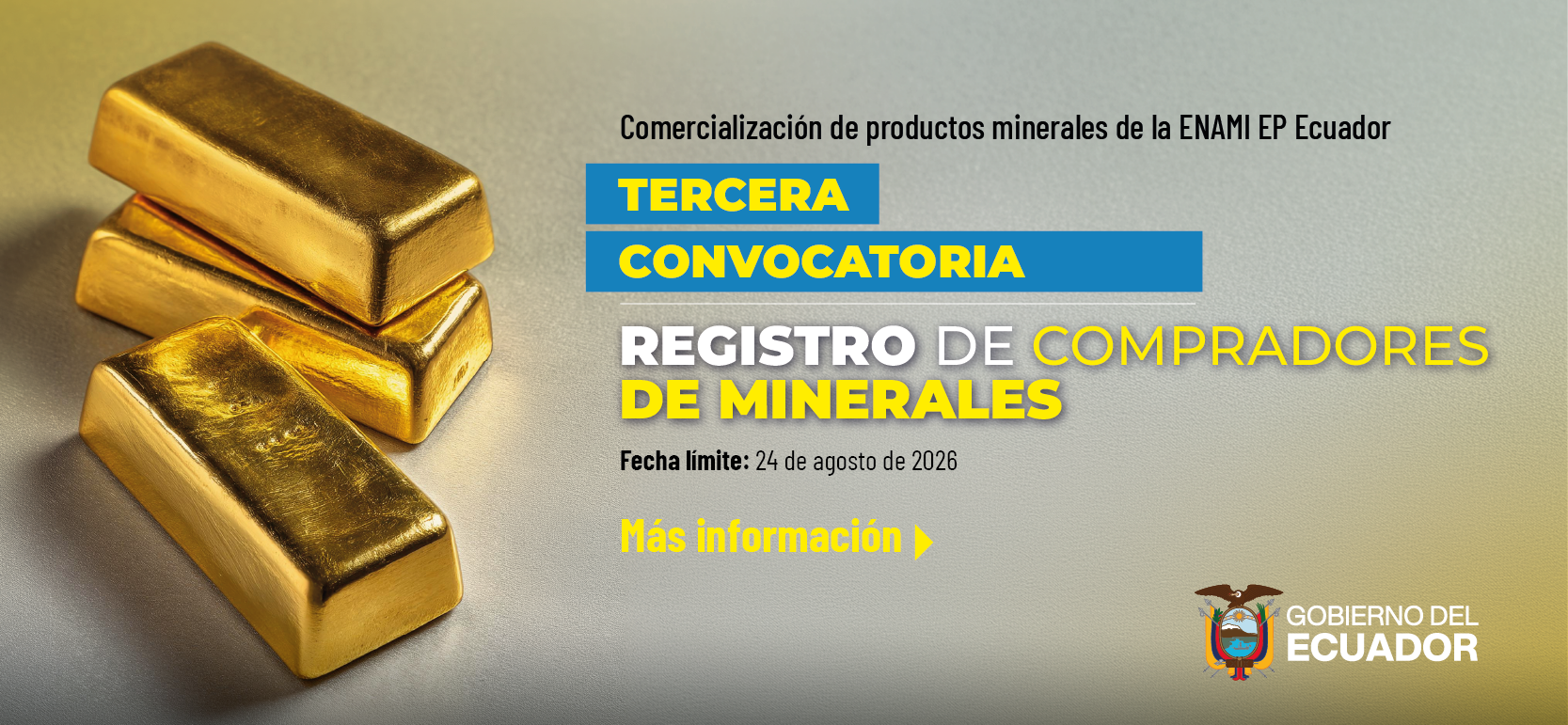 TERCERA CONVOCATORIA PARA REGISTRO DE COMPRADORES DE MINERALES DE LA ENAMI EP